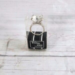 Kate Aspen 'With This Ring' Crystal Key Ring -‎ Silver Tone Novelty Favor Gift